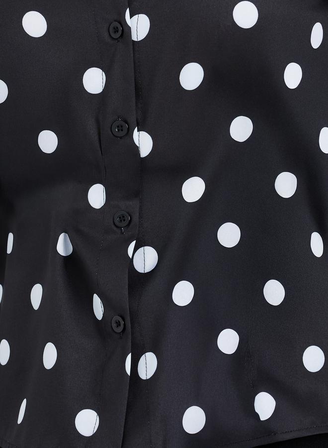 ستايلي قميص برباط خصر وطبعة بولكا - Image 3